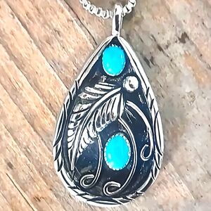 Bohemian style teardrop Turquoise necklace 😍